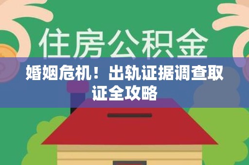 安源婚姻危机！出轨证据调查取证全攻略